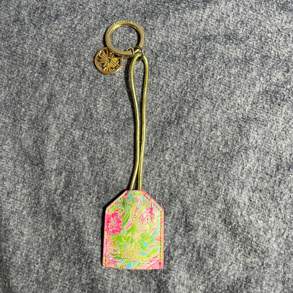 Lilly Pulitzer Keychain Charging Cable USB to Lightning Pink‎ Green Floral Gold